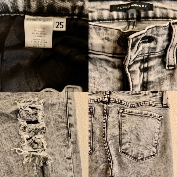 Flying Monkey Acid Wash Skinny Denim Size 25 - Picture 3 of 3